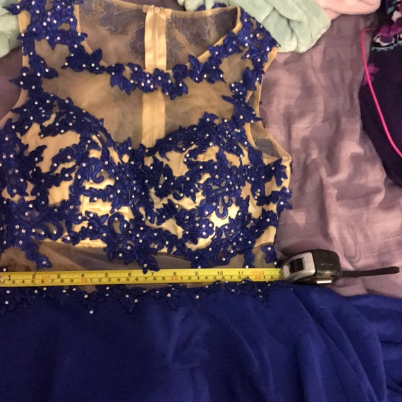 dark blue prom dress size 7/8 - Picture 7 of 8